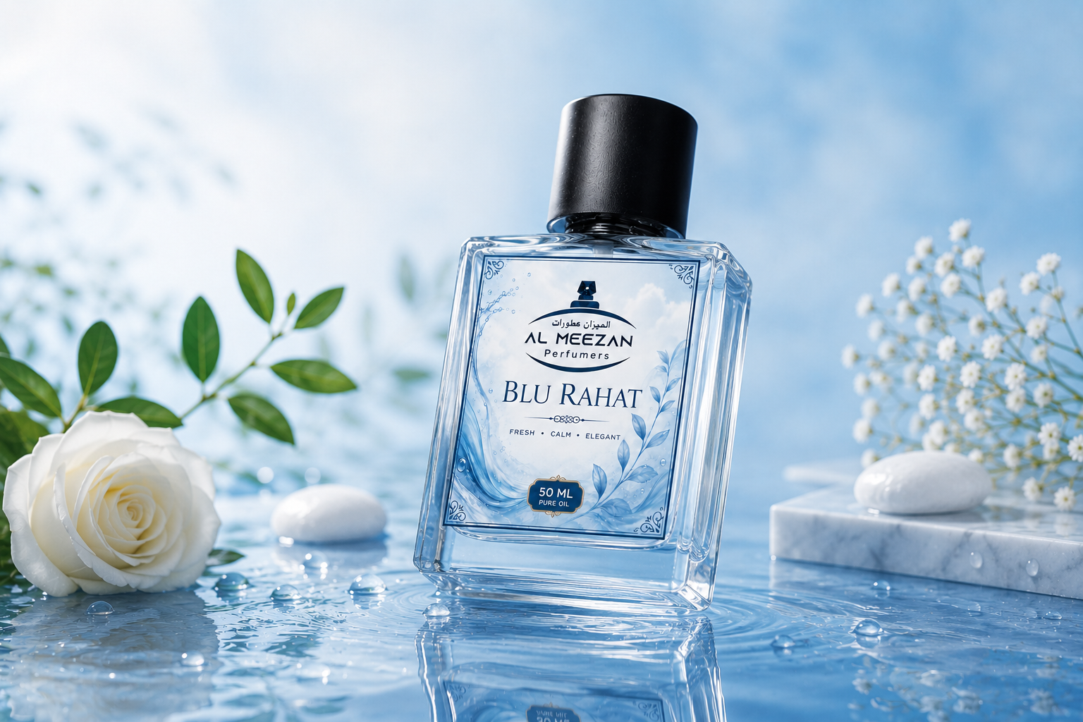 AL MEEZAN Blu Rahat – Premium  | Fresh   perfume best for summer season 50 ML