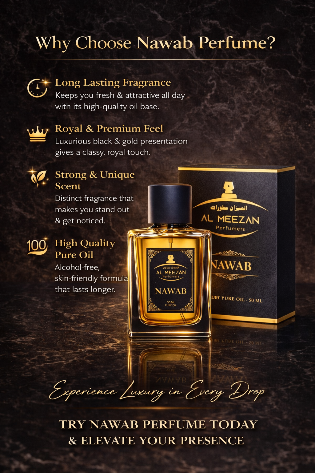NAWAB Premium Perfume unisex  Long Lasting Fragrance upto 12 hours (50ML) - Image 4